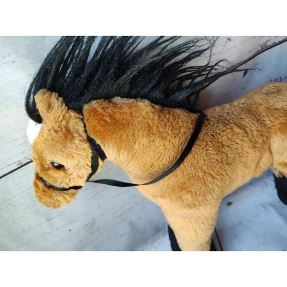 Douglas Cuddle Toy Horse Stuffed Animal Plush Brown Black Pony - Picture 2 of 6